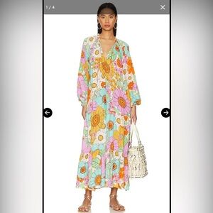 Show Me Your MuMu Birdie Vibrant Market Floral Long Sleeve Maxi Dress